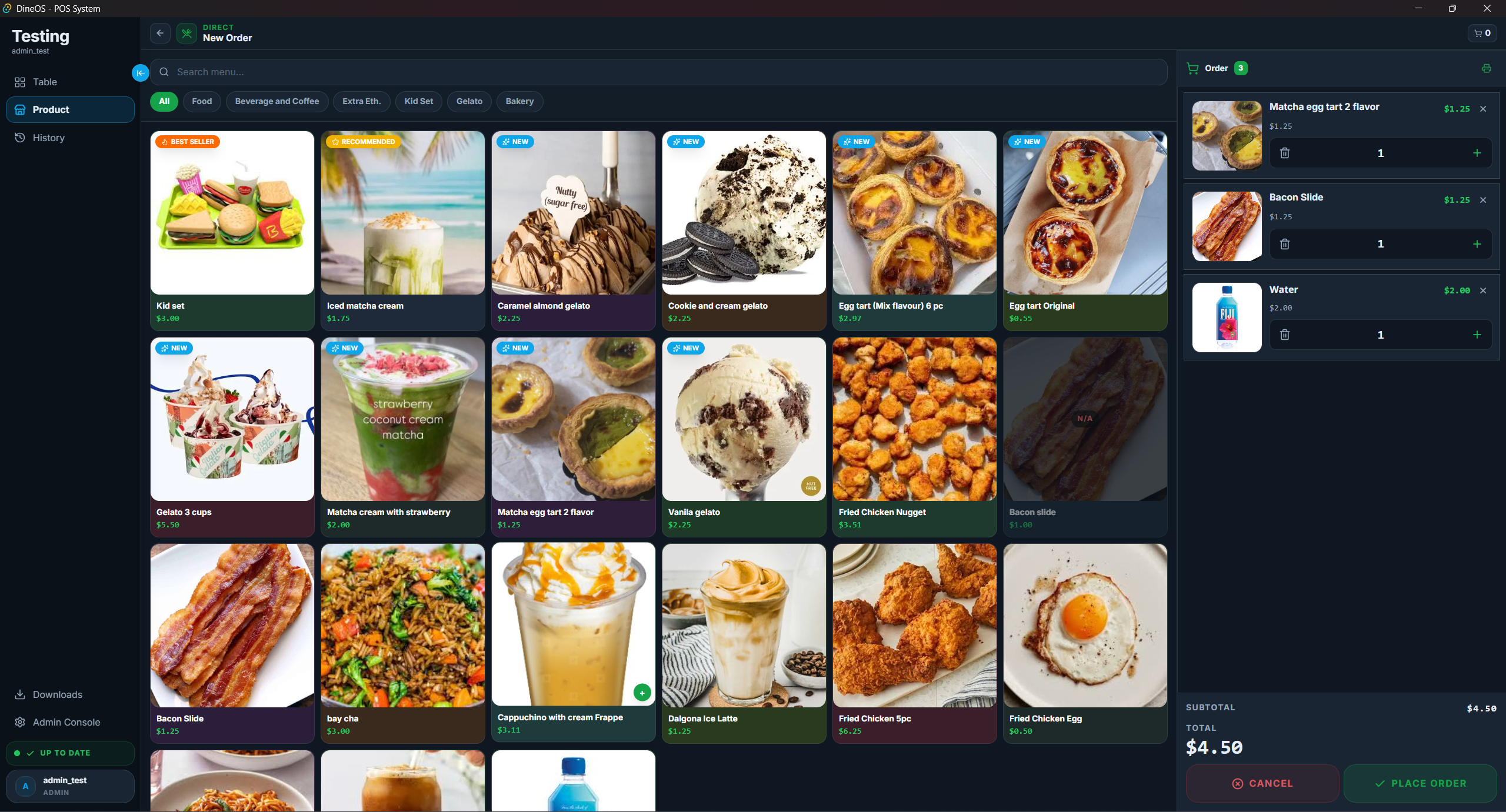 DineOS POS — menu ពីរភាសា ជាមួយ order បែប dual-currency
